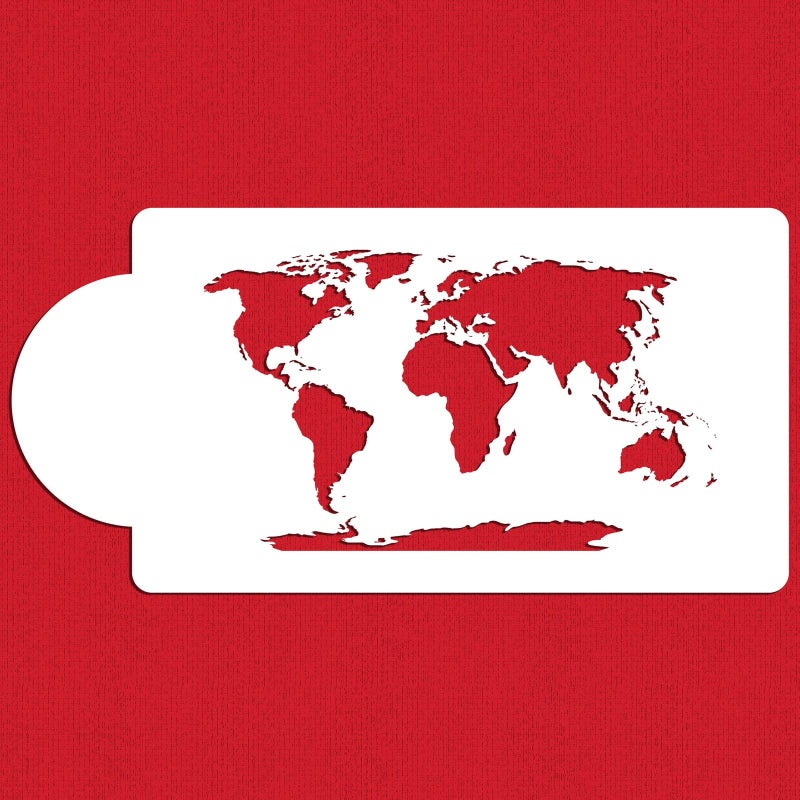 Designer Stencils World Map Cake Stencil by Designer Stencils, Beige/semi-transparent, 4.75 x 8" - Image 2